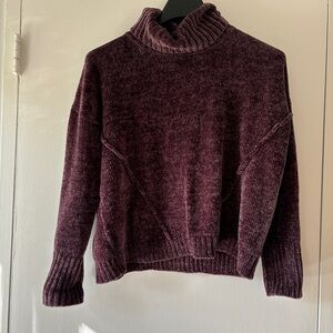 PINK ROSE Chenille Burgundy Turtleneck Sweater Long Sleeve Pullover - Size XL